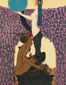 Austrian artist Julius Klinger illustrated SODOM for an edition privately published in Leipzig in 1909. He produced 16 images for the series, and his work has a Beardsley-like quality.